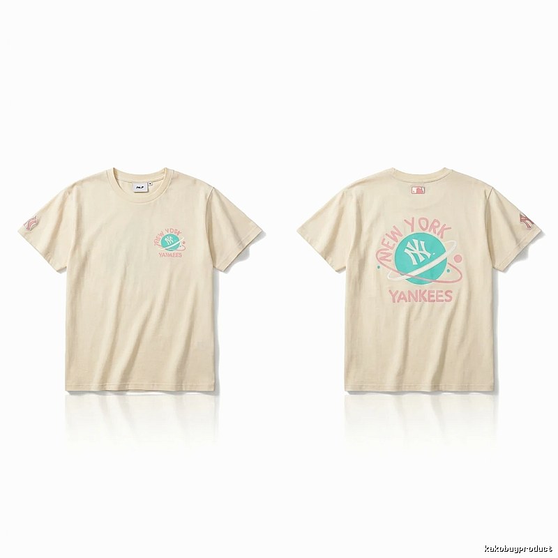 MLB New York Yankees trendy brand beige T-shirt
