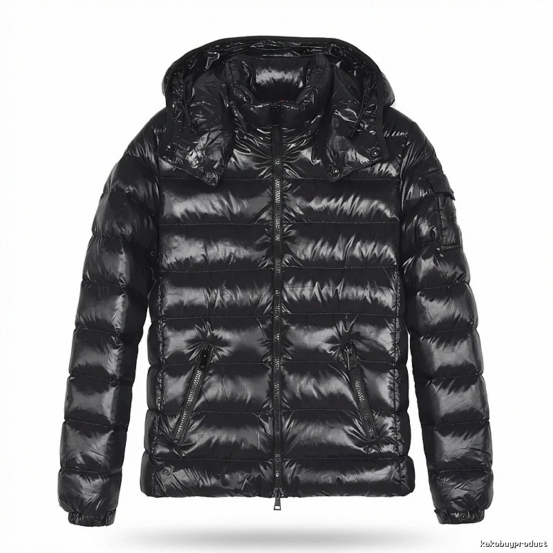 Moncler black shiny down jacket