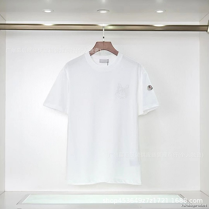 Moncler Embroidered Collection Casual-style White T-Shirt