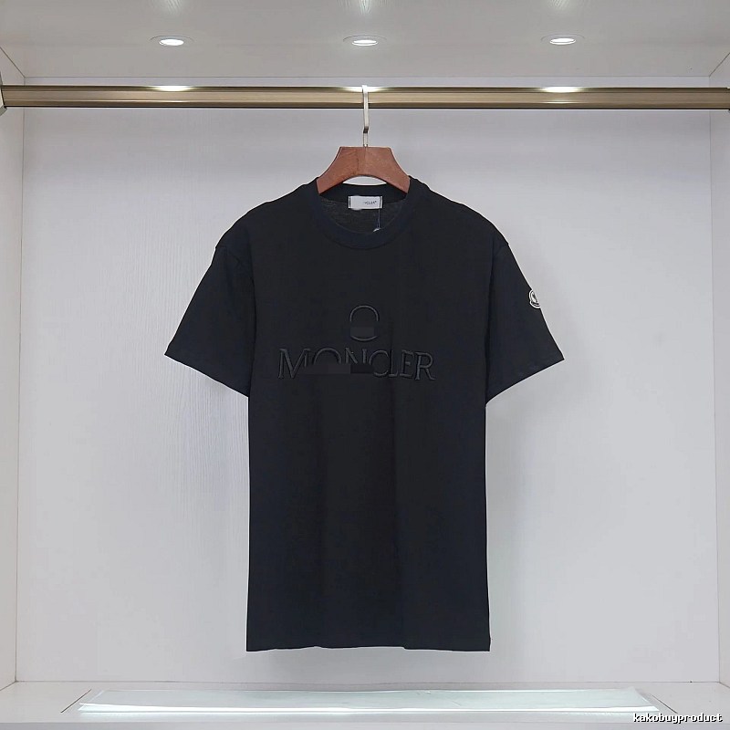 Moncler Embroidered Minimalist Style Black T-Shirt