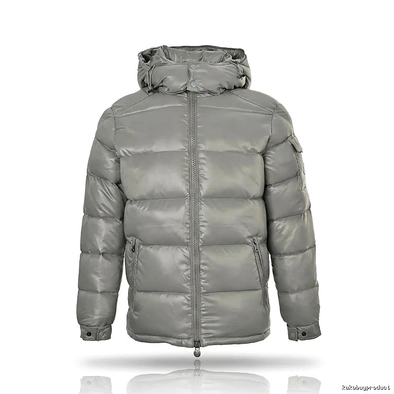 Moncler hooded fashionable grey down jacket