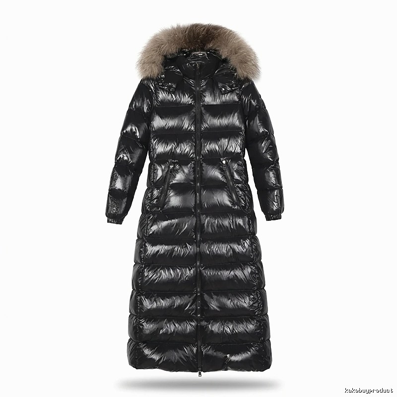 Moncler long shiny black down jacket