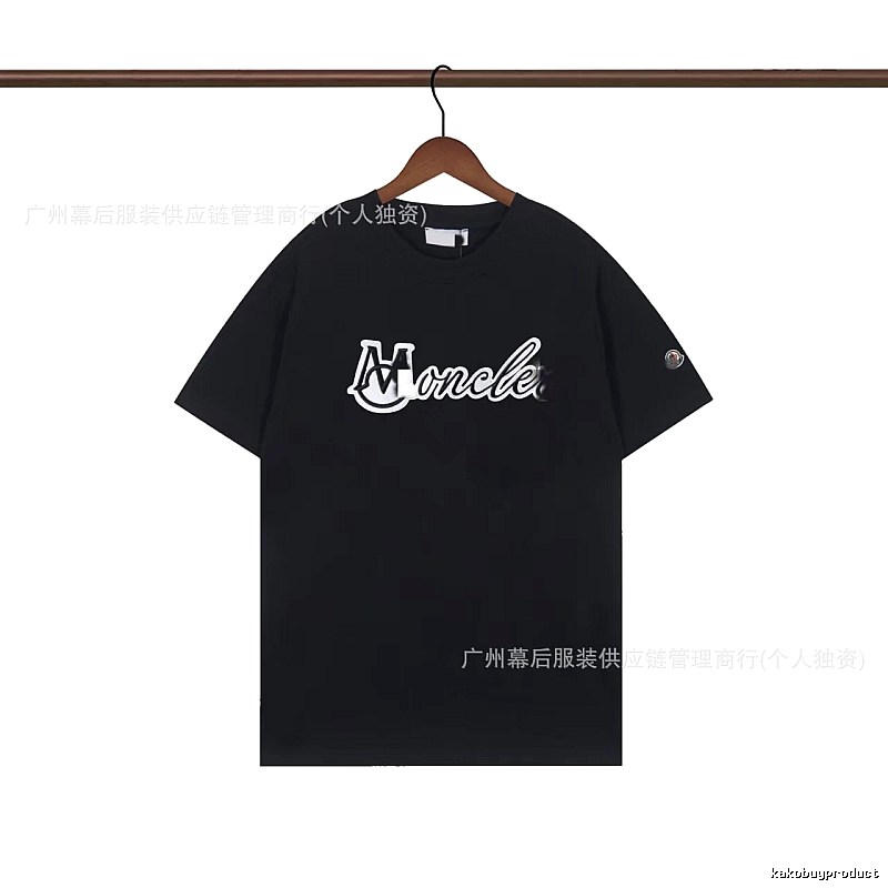 Moncler Printed Collection Streetwear Style Black T-Shirt