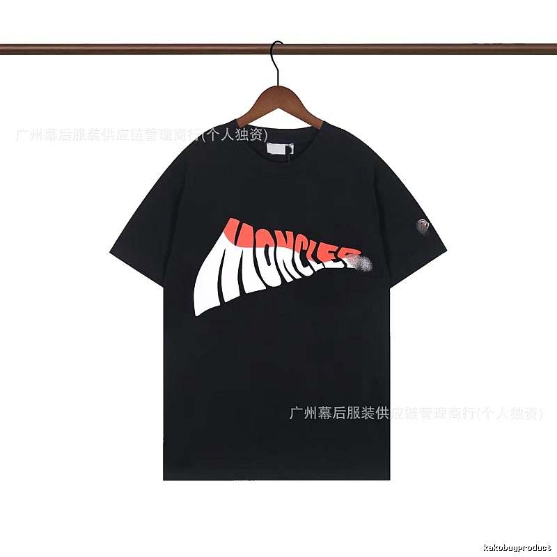 Moncler Printed Trendy Style Black Short-sleeve T-shirt