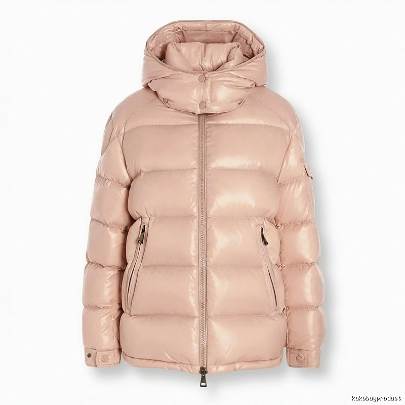 Moncler shiny casual pink down jacket