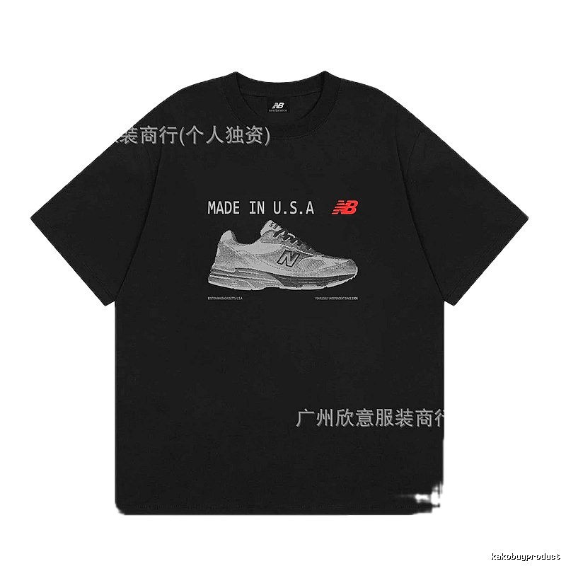 New Balance Sneaker Print Casual Style Black T-Shirt