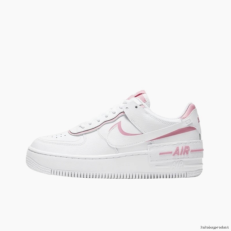 Nike Air Force 1 white and pink sports shoes