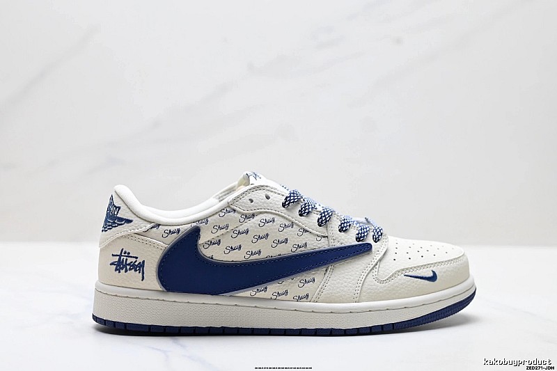 Nike Air Jordan 1 Trendy Style White and Blue Shoes