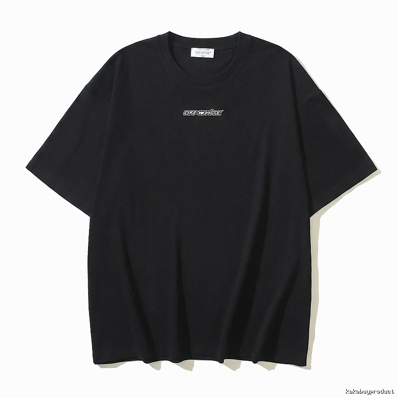 Off-White minimalist style black T-shirt