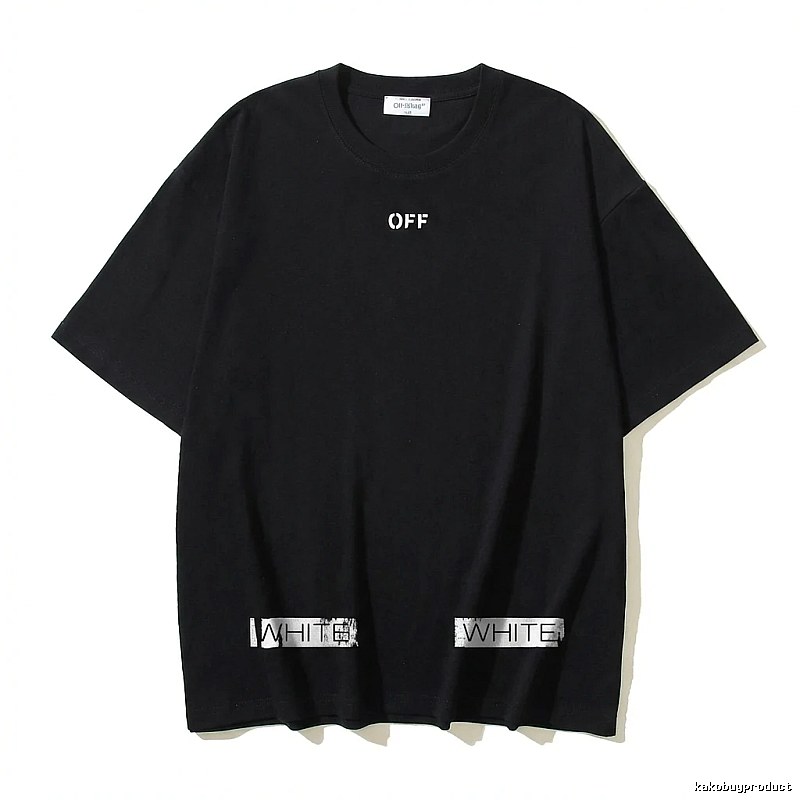 Off-White minimalist style black T-shirt
