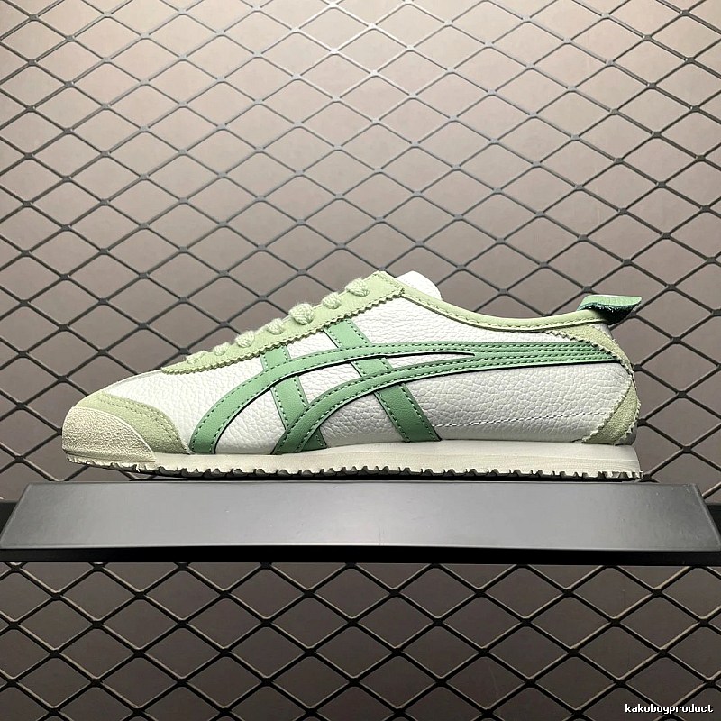 Onitsuka Tiger Low-Top Sneakers with Slim Sport Lines in White and Mint