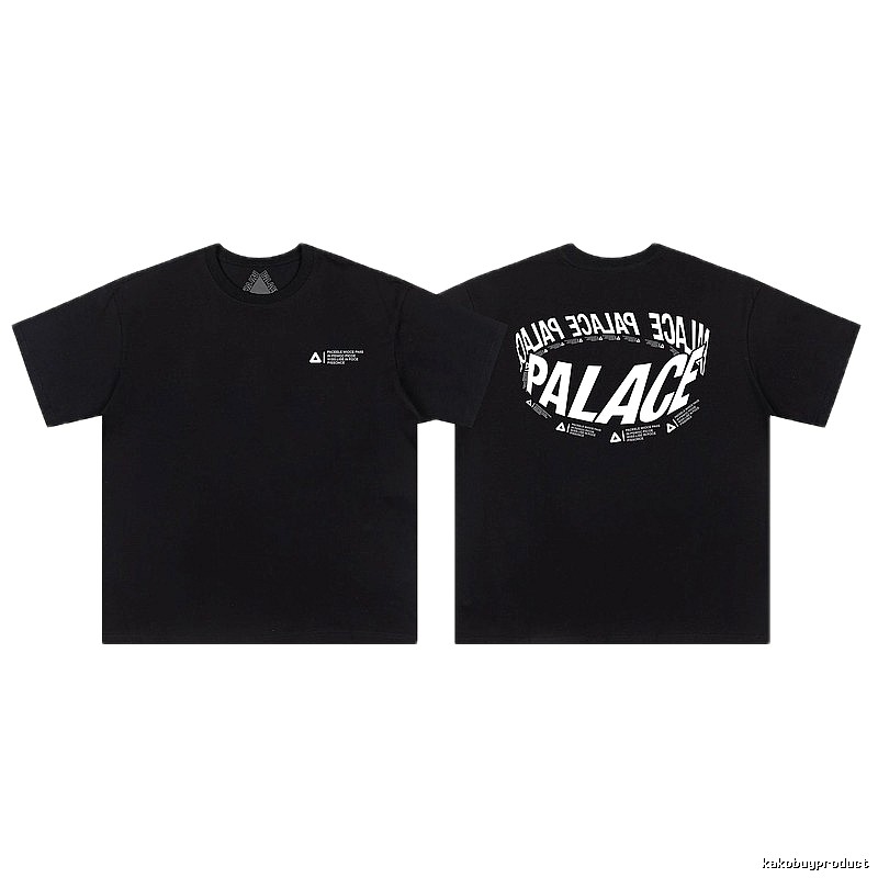 Palace Letter Print Street Style Black T-Shirt