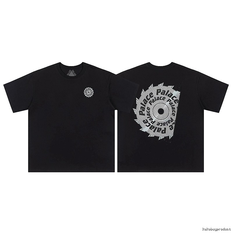 Palace Saw Blade Print Street Style Black Short-sleeve T-shirt