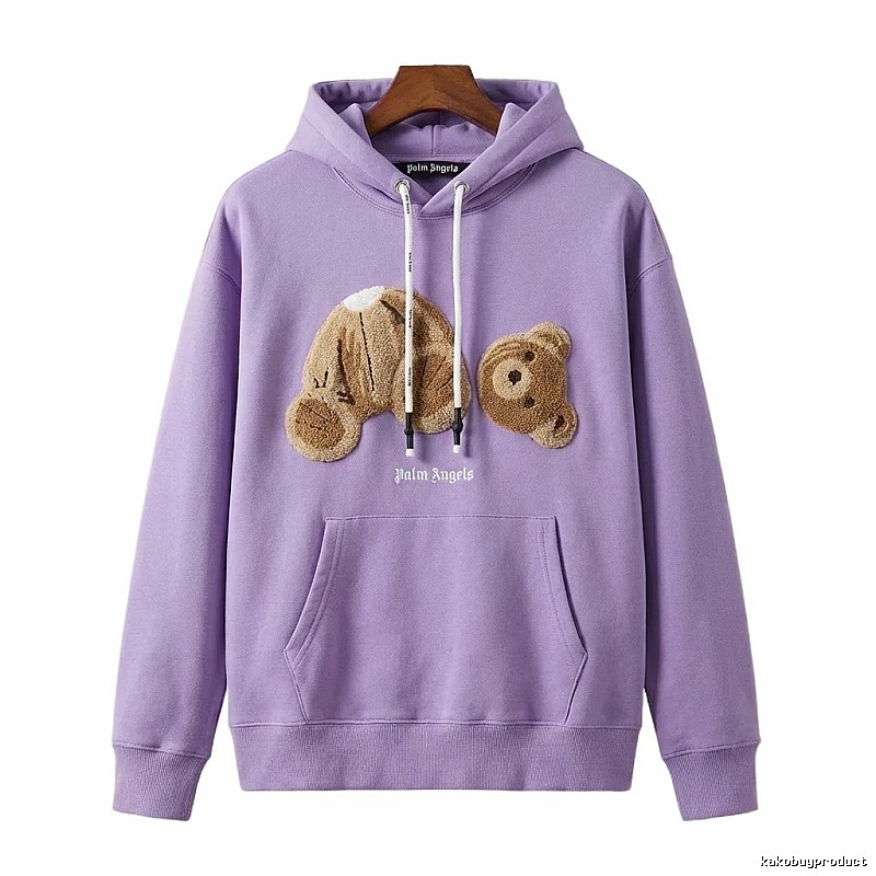 Palm Angels Bear Trend Brand Light Purple Sweatshirt