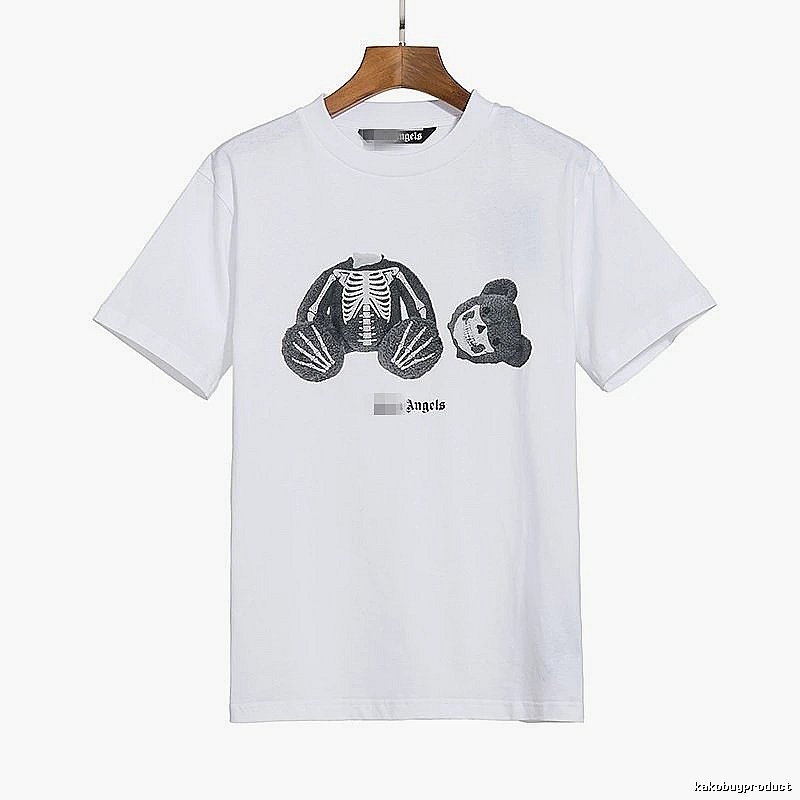 Palm Angels Classic Bear graphic T-shirt White Colorful Bear with Travel-Friendly Style
