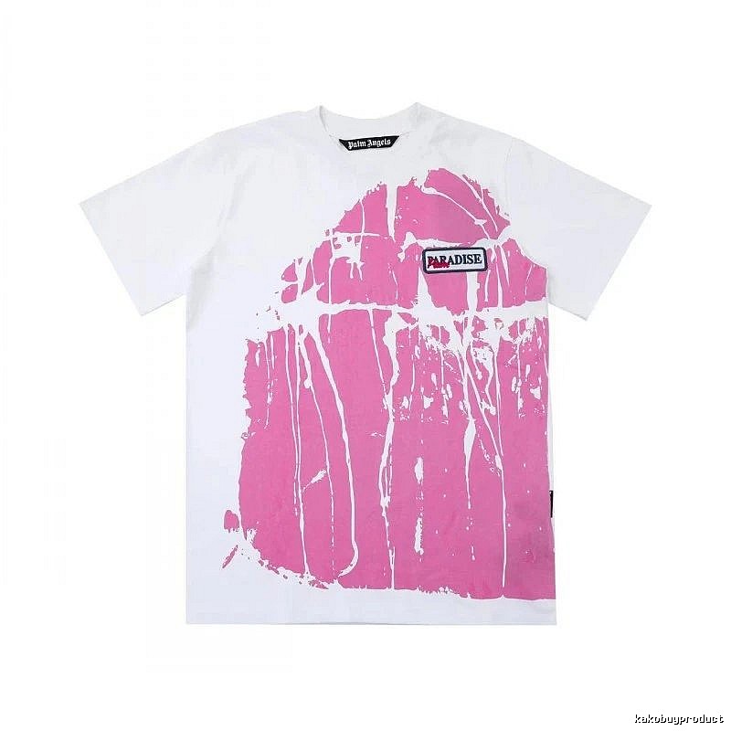 Palm Angels Travel Logo T-shirt White Palm Tree with Soft Visual Tone