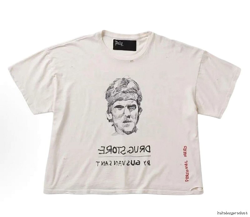 Paly Hollywood Retro Off-white Portrait Short Sleeve T-Shirt