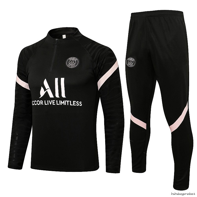 Paris Saint-Germain 2021-22 Black Training Tracksuit Set Everyday Rotation