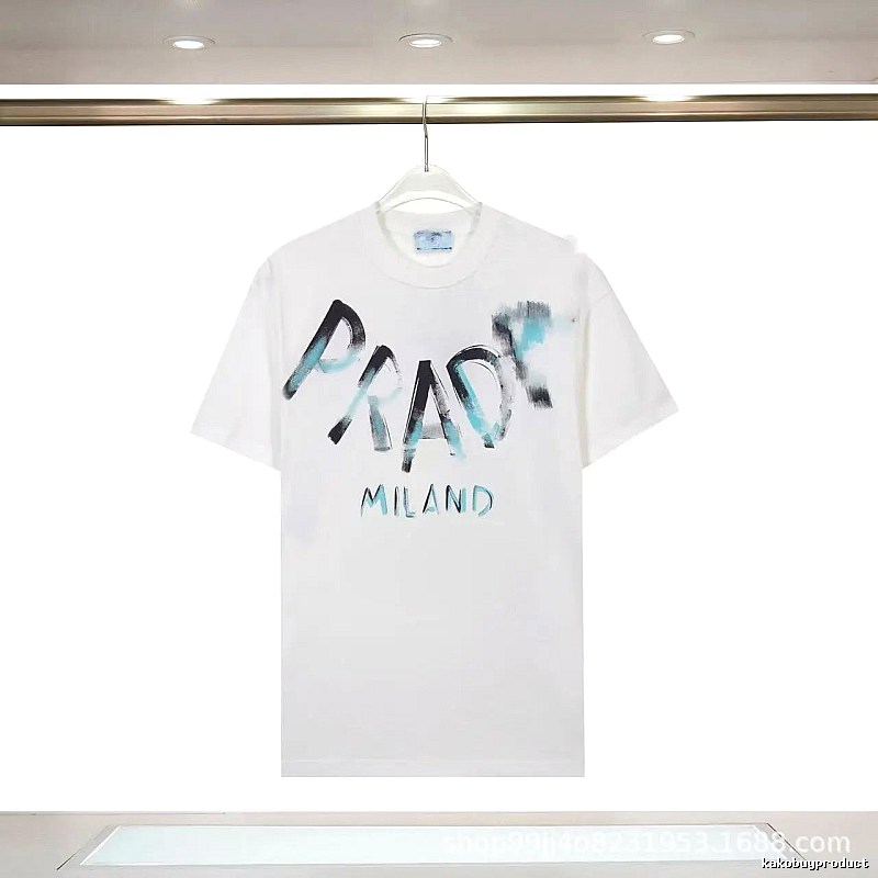 Prada Graffiti Street Style White Short-sleeve T-shirt