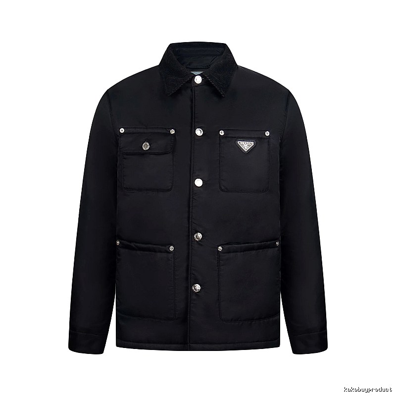Prada Layering Utility Work Jacket with triangle logo