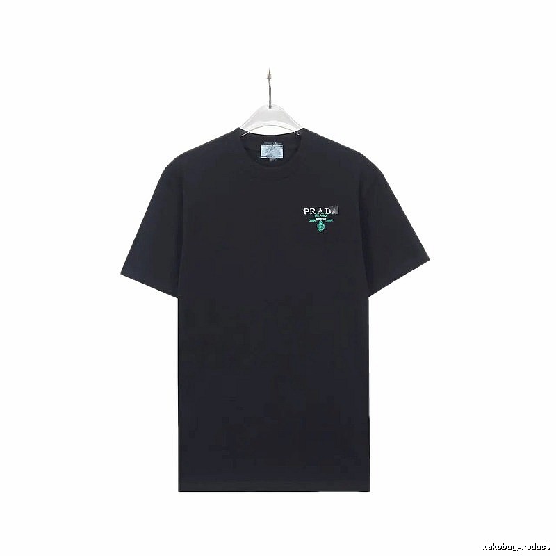 Prada Logo Minimalist Style Black T-Shirt