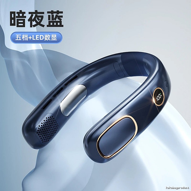 Quiet Wearable Neck Fan For Neck Cooling Deep Blue Standard Version