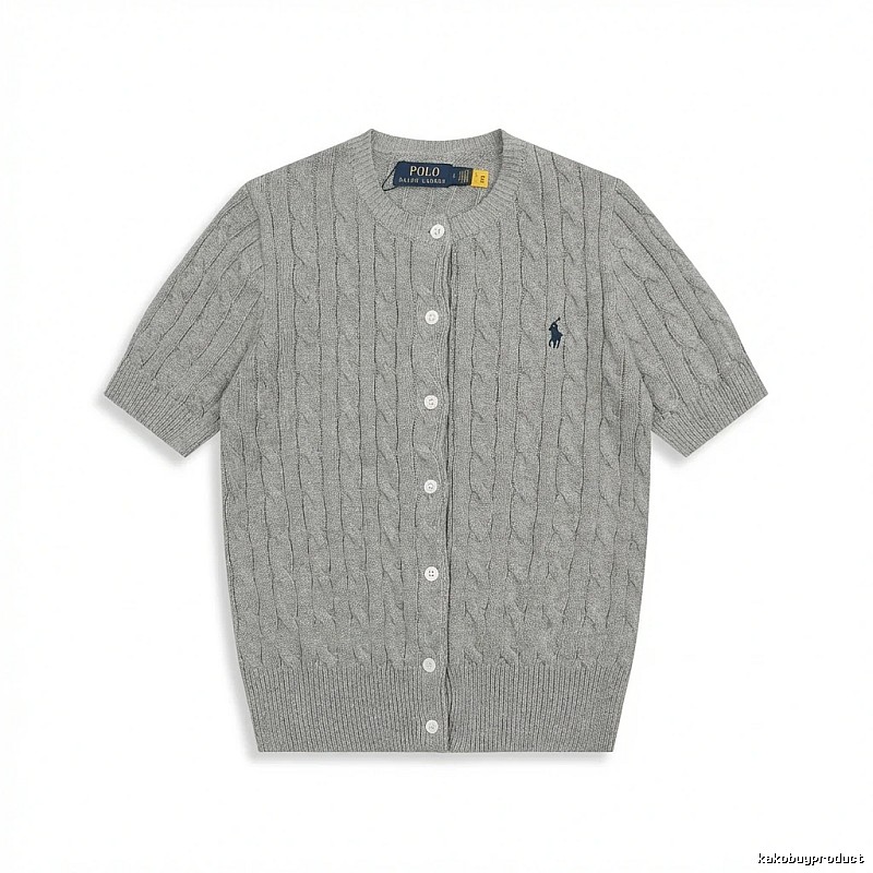 Ralph Lauren knitted retro-style grey cardigan