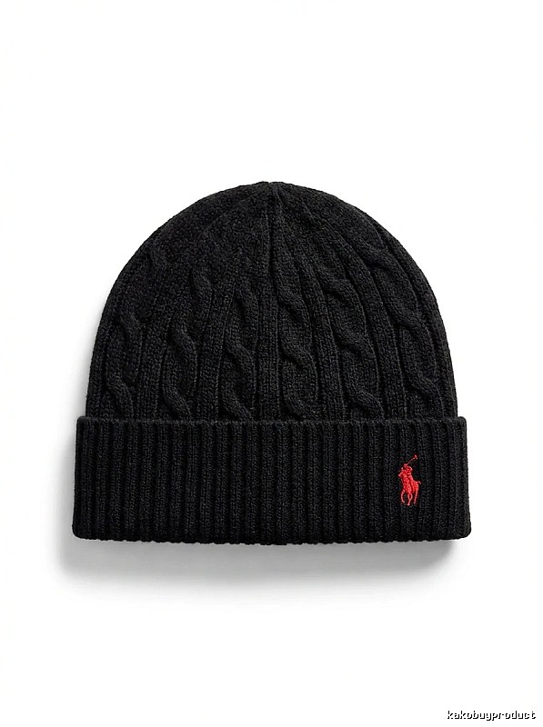 Ralph Lauren Polo Black Trendy Brand Knitted Hat