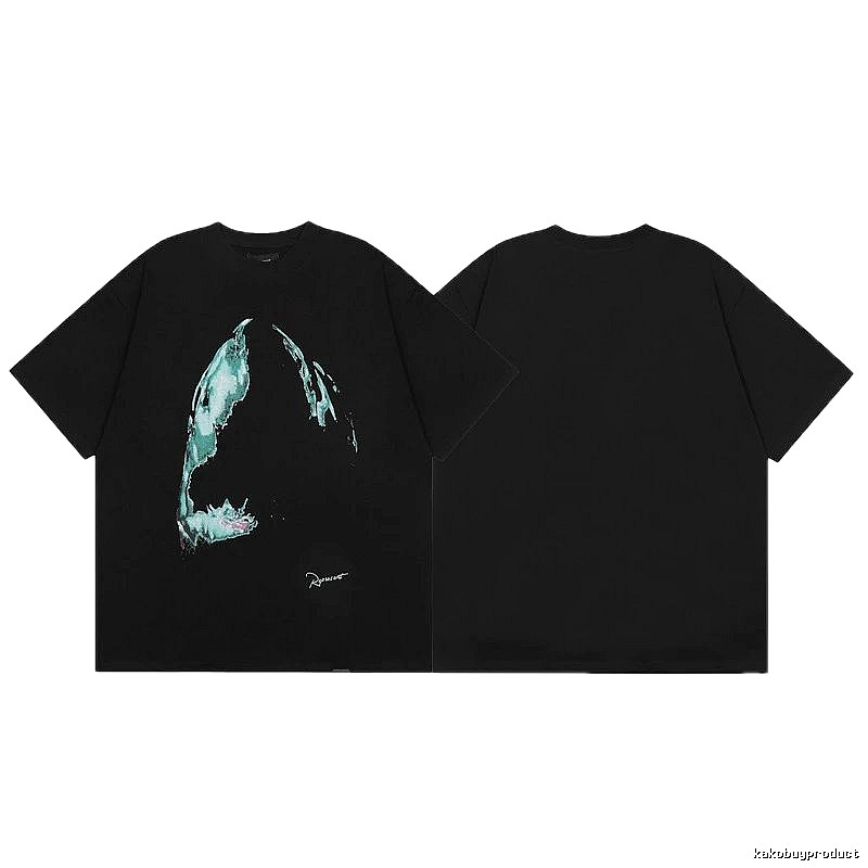 Represent Shark Print High Street Style Black T-Shirt
