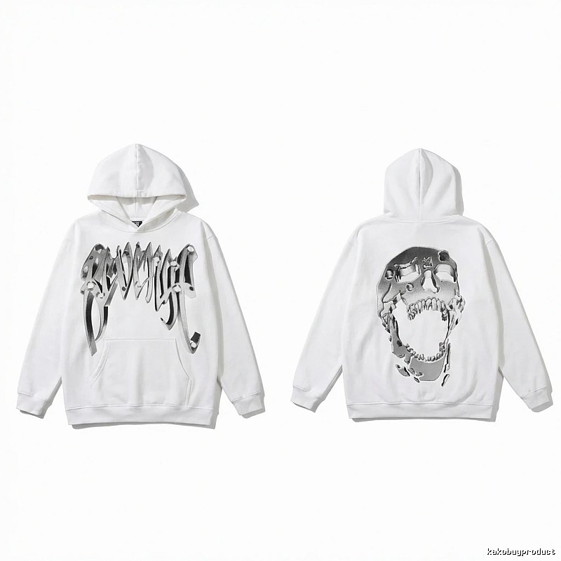 Revenge Skull Trendy Cool White Hoodie