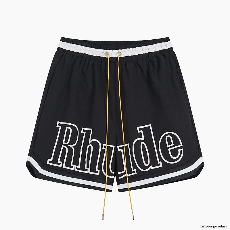 RHUDE lettered sporty shorts
