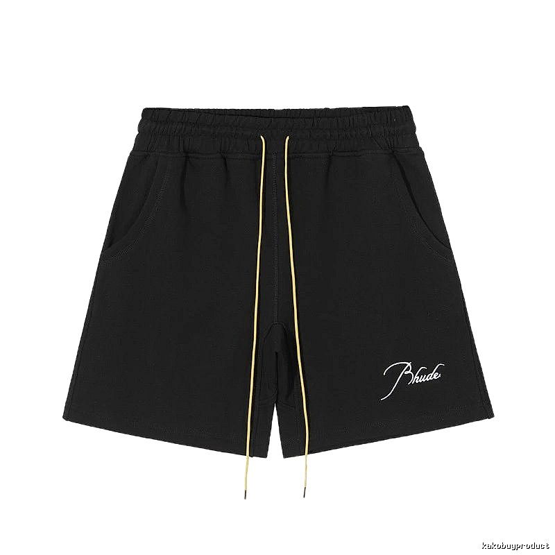 RHUDE minimalist style black shorts