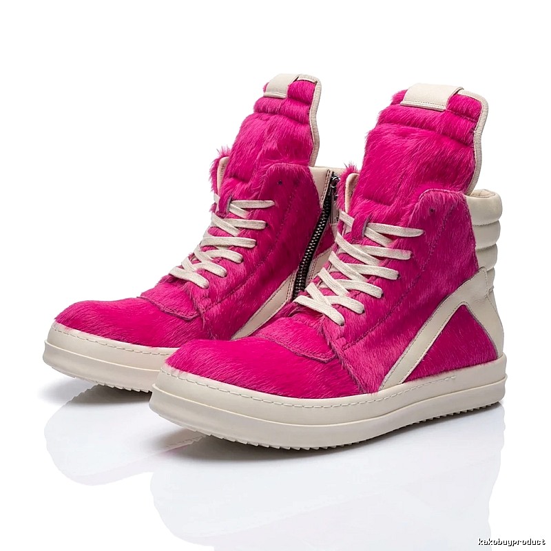 Rick Owens high-top trendy and cool rose red shoes