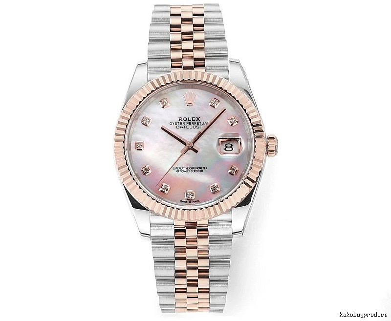 Rolex Datejust Automatic Watch - pink mother-of-pearl dial and two-tone bracelet for gifting