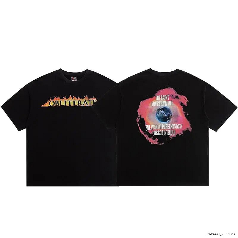 SAINT Eye Print Street Style Black T-Shirt