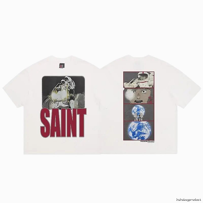 SAINT Free Project Retro Comic Style White T-Shirt