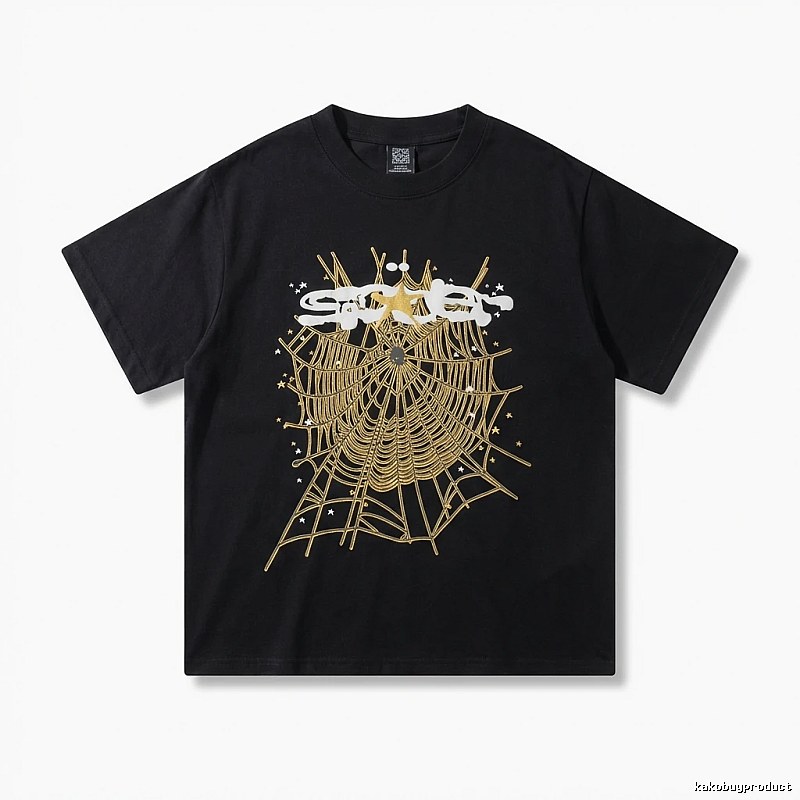 Sp5der Cobweb Print Black T-shirt