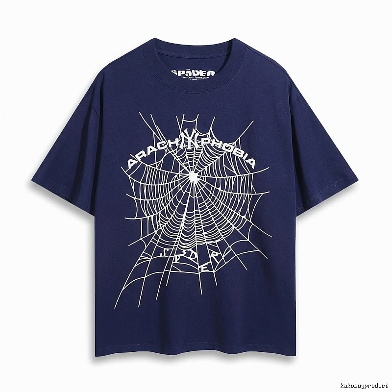 Sp5der Cobweb Style Dark Blue T-Shirt