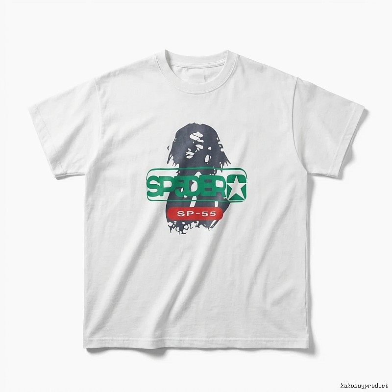 Sp5der Portrait Print Short-sleeved White T-shirt