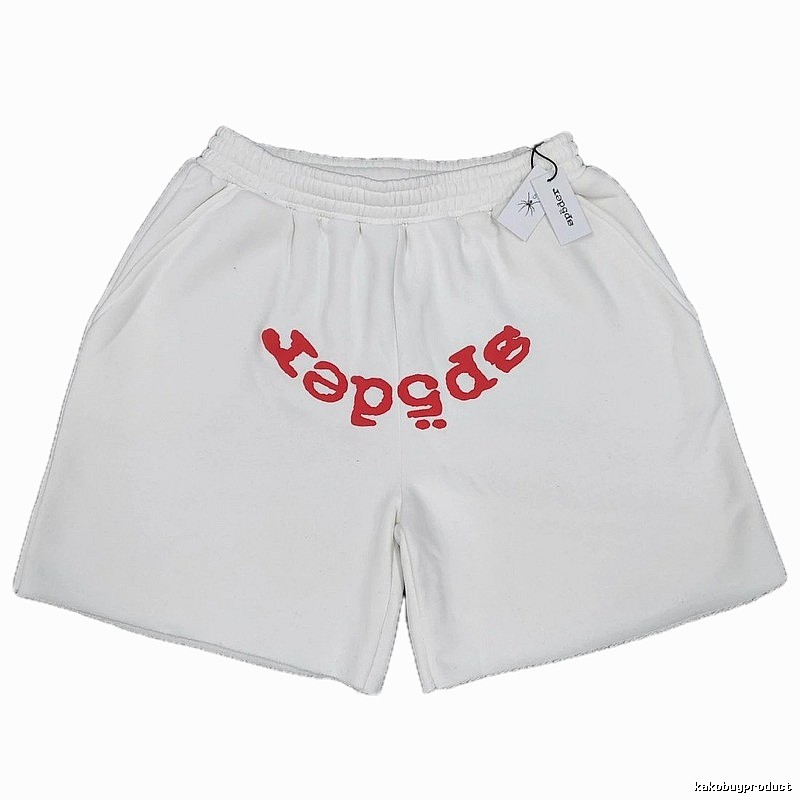 Sp5der Printed Street Style White Shorts