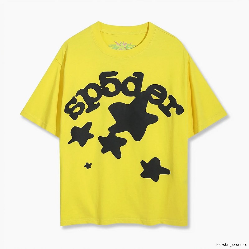 Sp5der Star Trend Brand Yellow T-shirt