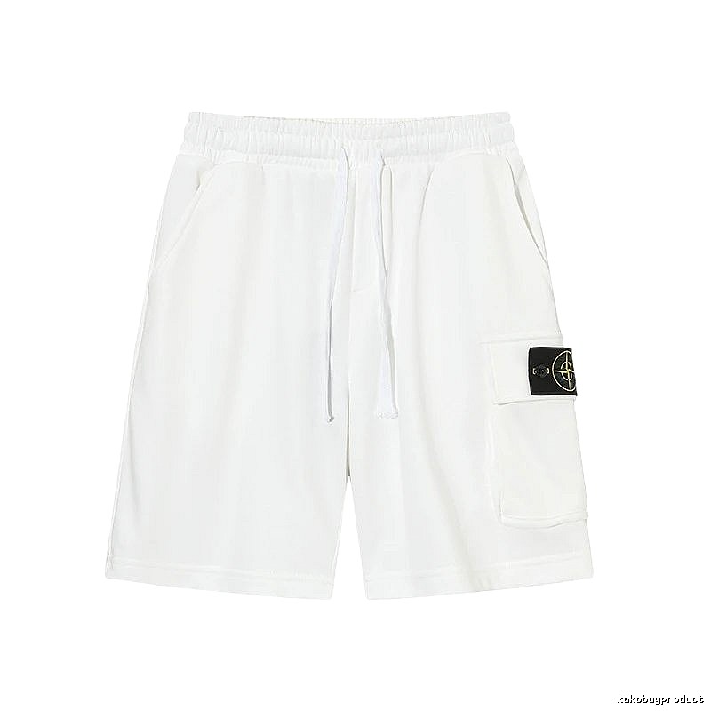 Stone Island Compass Series Workwear Style White Shorts