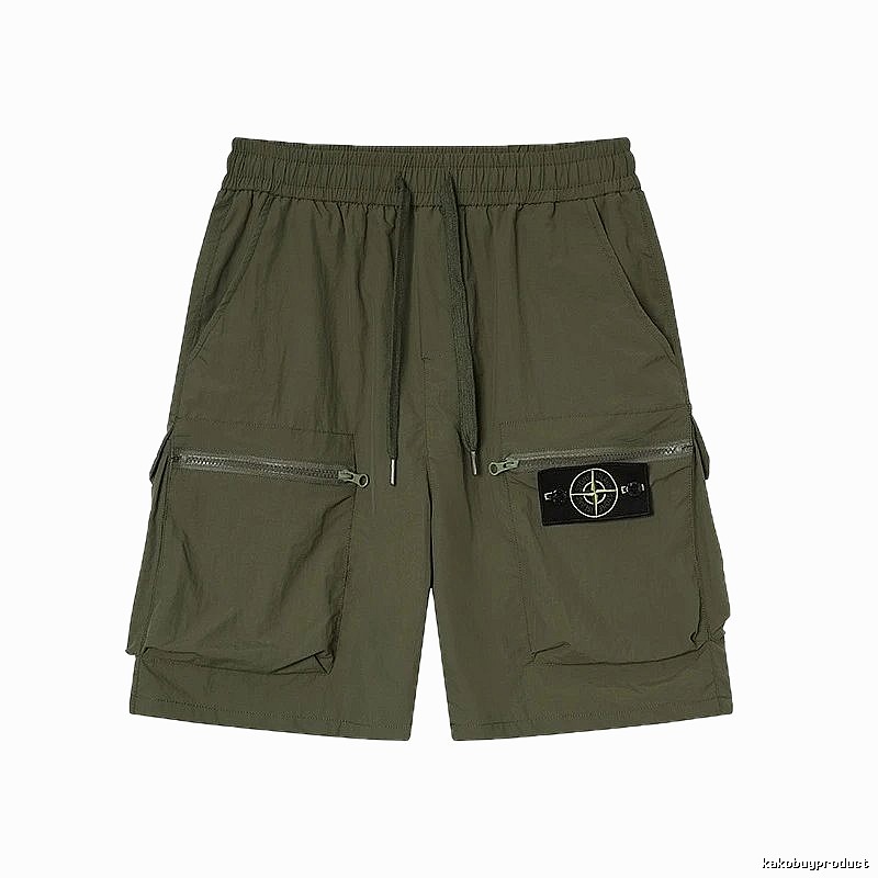 Stone Island Functional Style Army Green Cargo Shorts