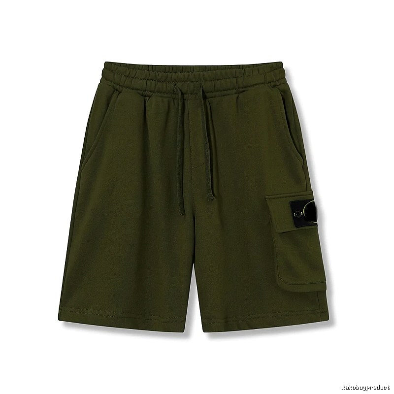 Stone Island military green work-style shorts