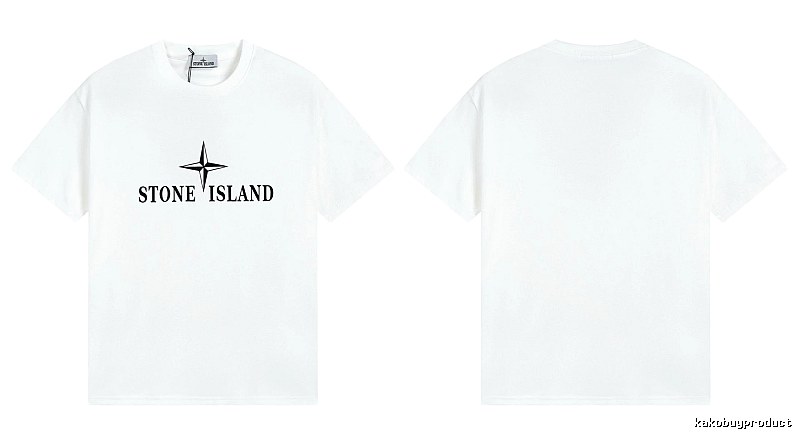 Stone Island Printed Street Style White T-Shirt