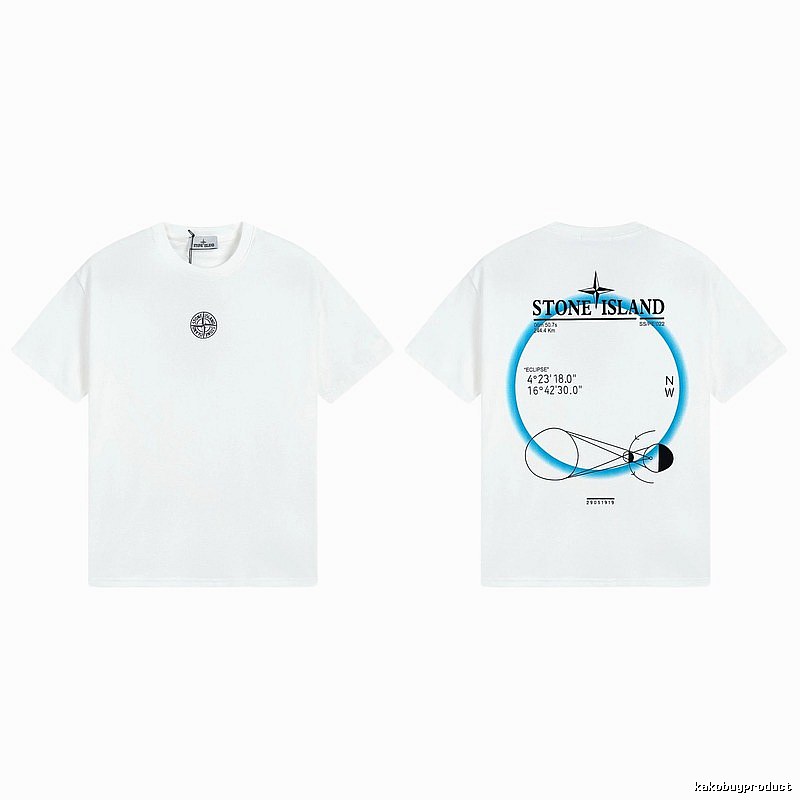Stone Island Solar Eclipse Street Style White T-Shirt