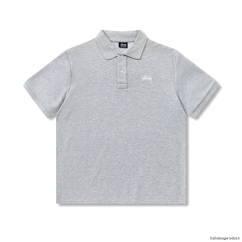 Stussy basic grey Polo shirt