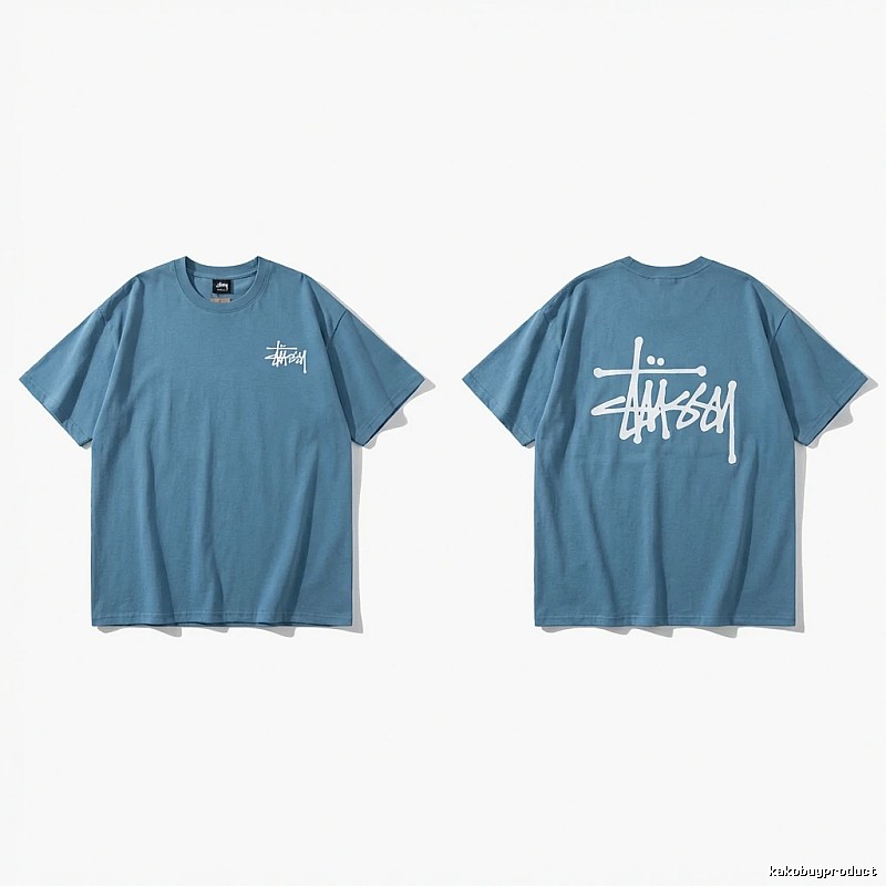 Stussy basic simple style blue T-shirt