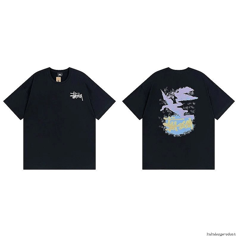 Stussy Black Spider Graphic T-Shirt Training Look Logo