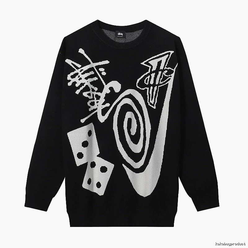 Stussy Black Swirl Graphic SweatShirt Commuter Look